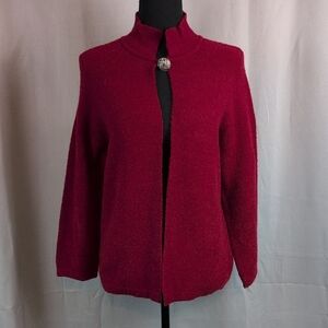 Jennifer Moore Women's Deep Red Cardigan Sweater